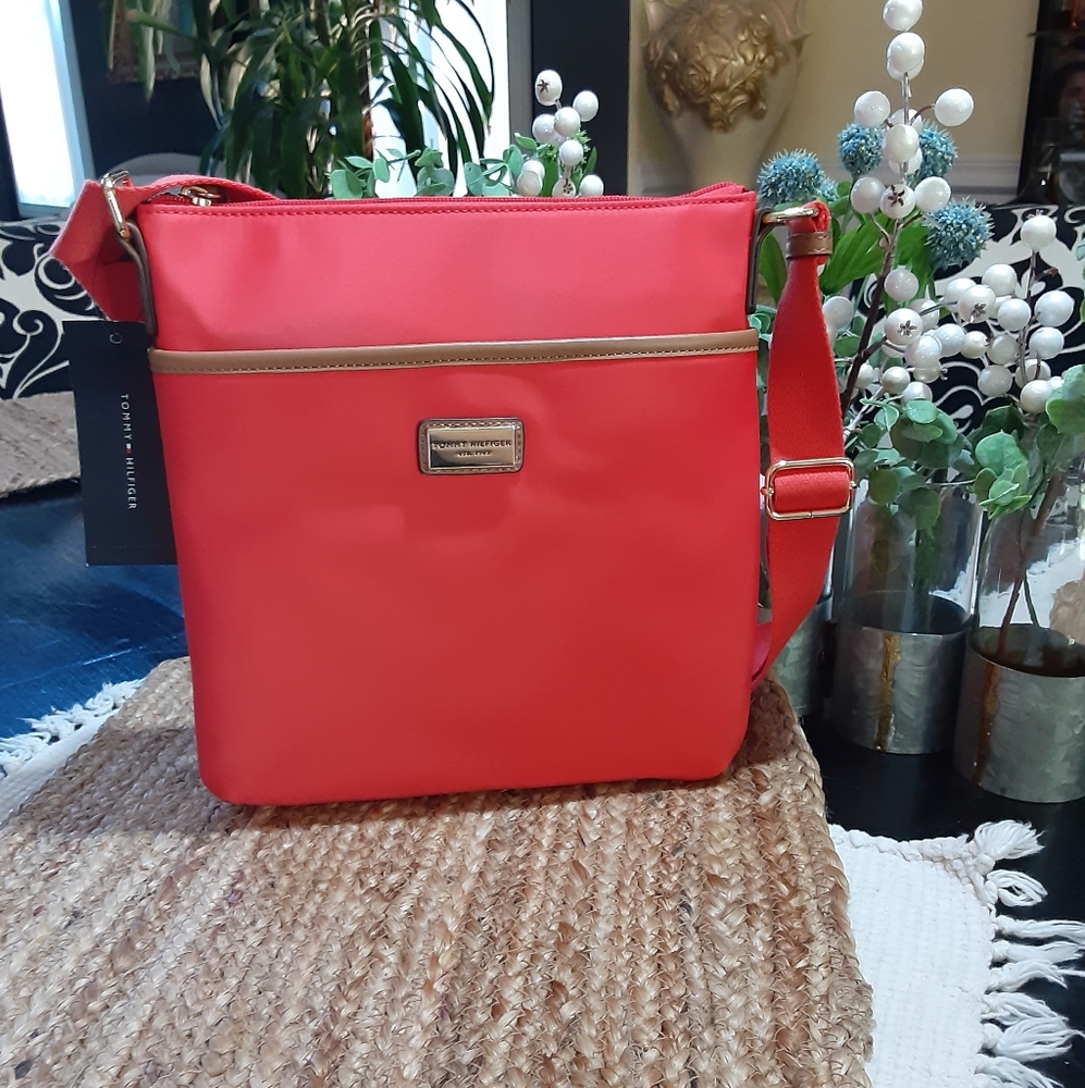 Tommy Hilfiger orange crossbody bag handbag purse
